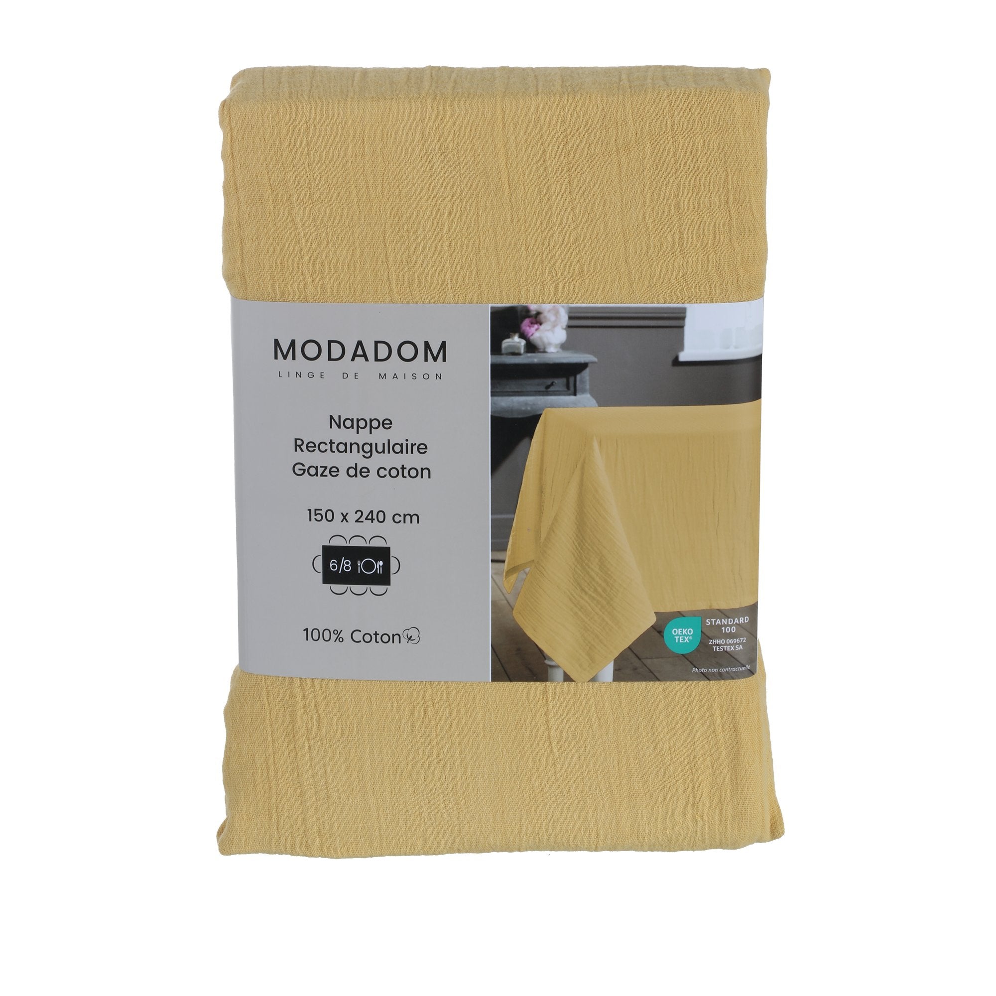 Nappe en gaze de coton 150x240cm - Jaune