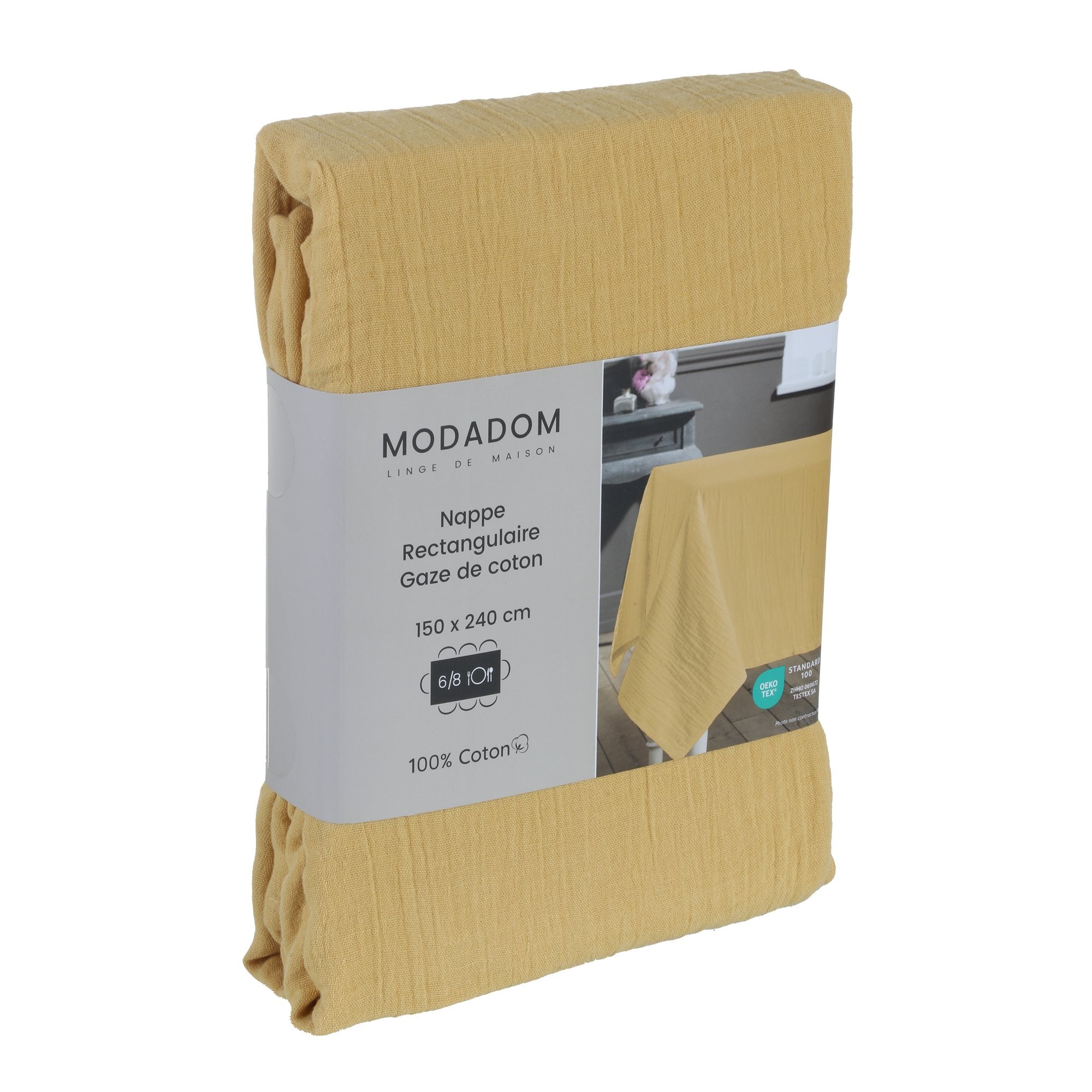 Nappe en gaze de coton 150x240cm - Jaune