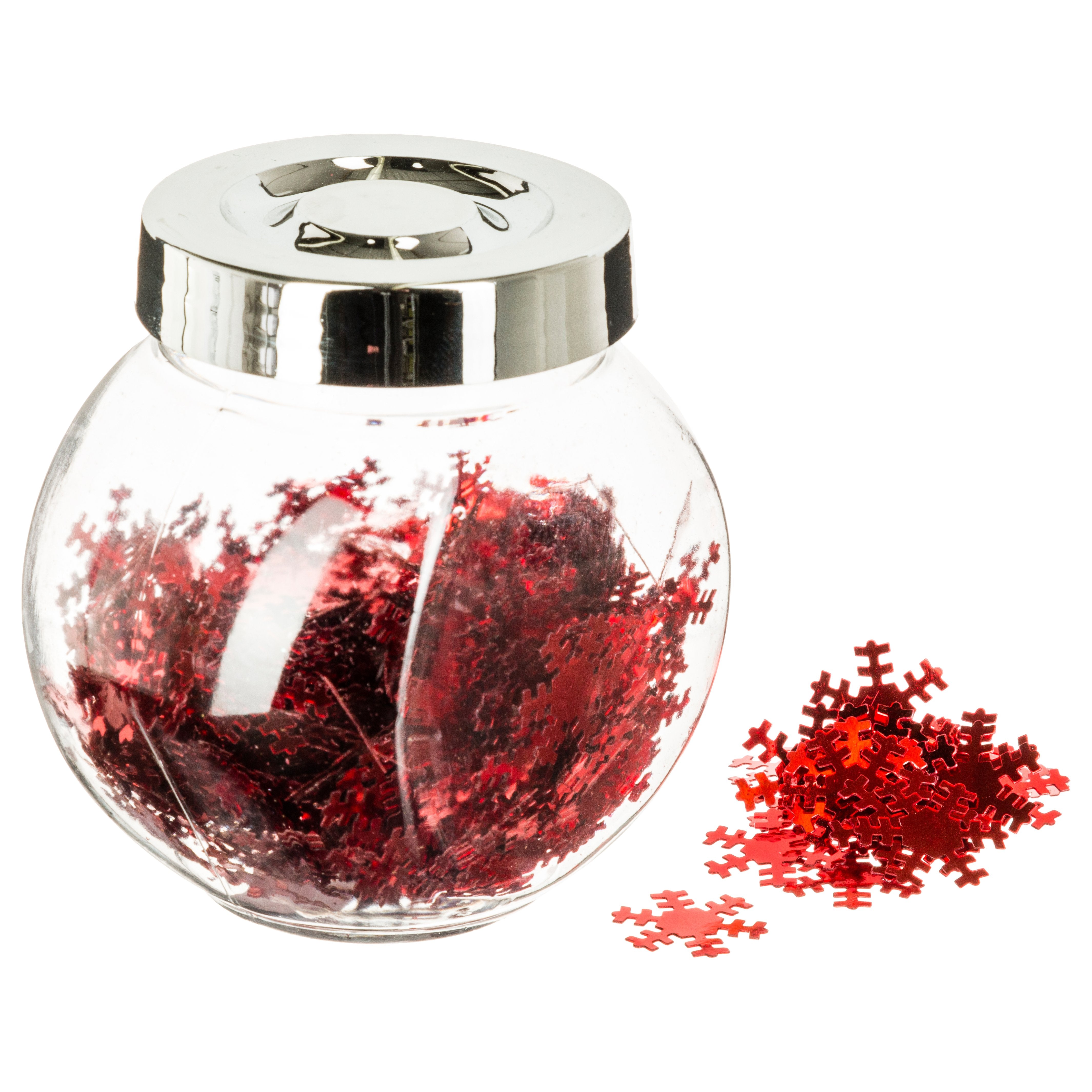 Mini bocal avec flocon rouge de Noël