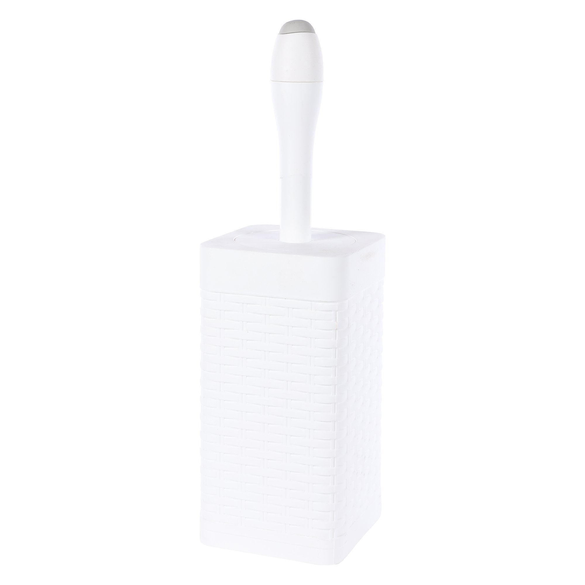 Brosse WC Carrée avec réservoir + support  - Blanc