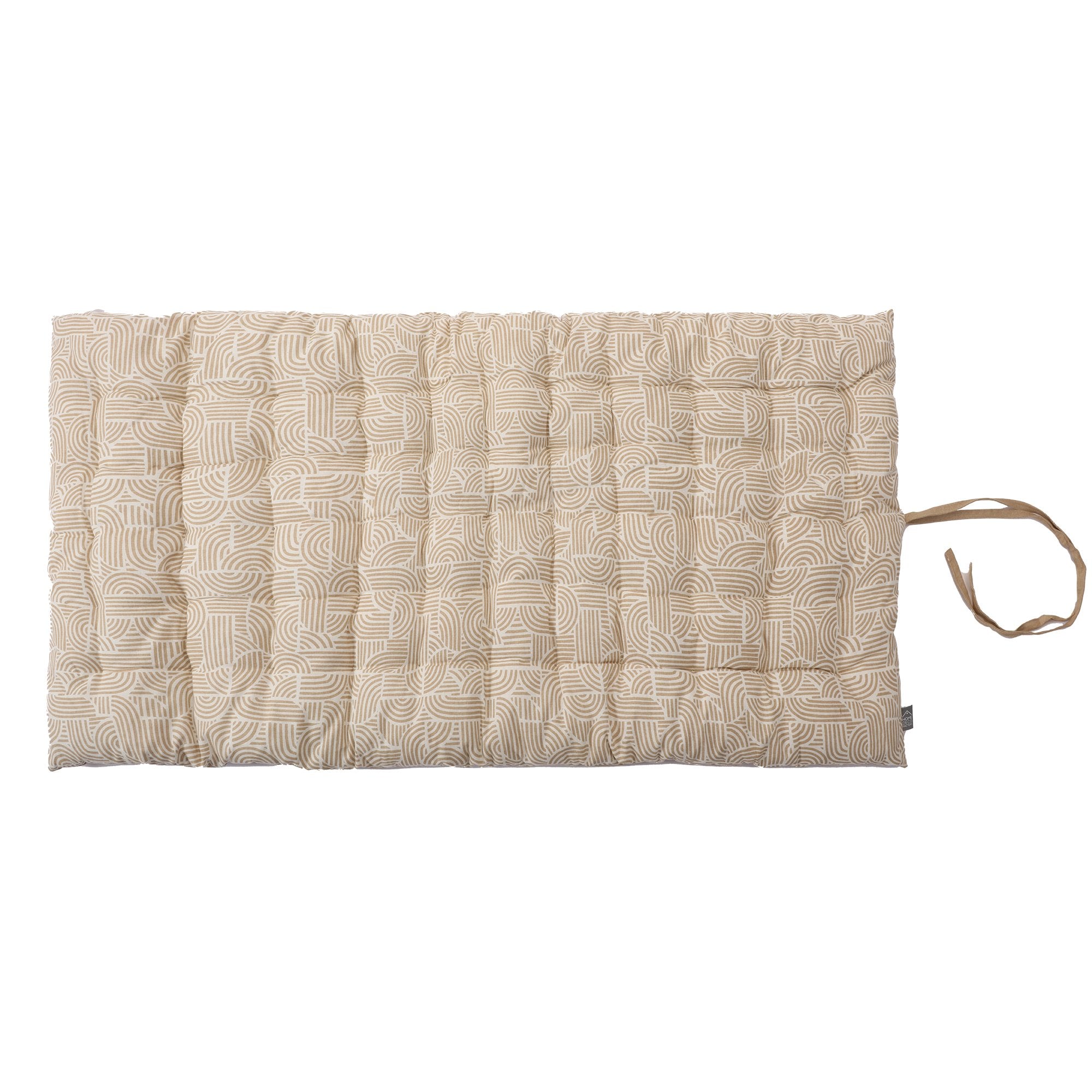 Matelas de sol ethnique 60x120cm avec pompons - Marron Matelas de sol ethnique 60x120cm avec pompons - Marron
