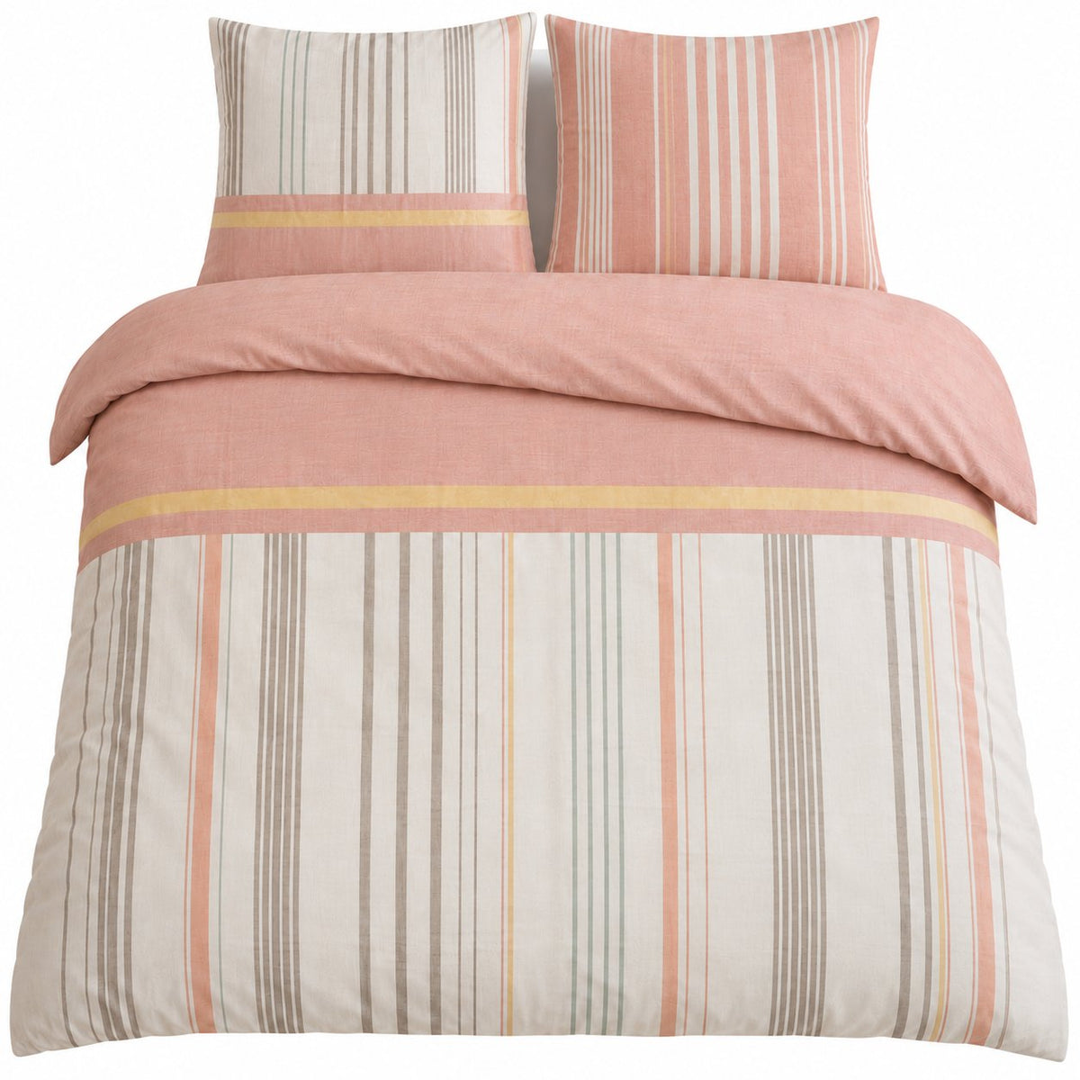 Parure de lit 100 % coton 47 fils Modadom – 240 × 220 cm - Rose