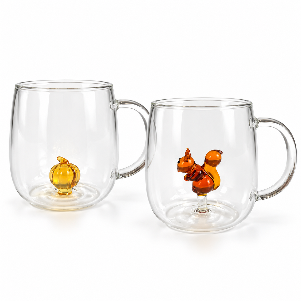Mug en verre à motif intérieur Déclic Home – 390 ml - Orange