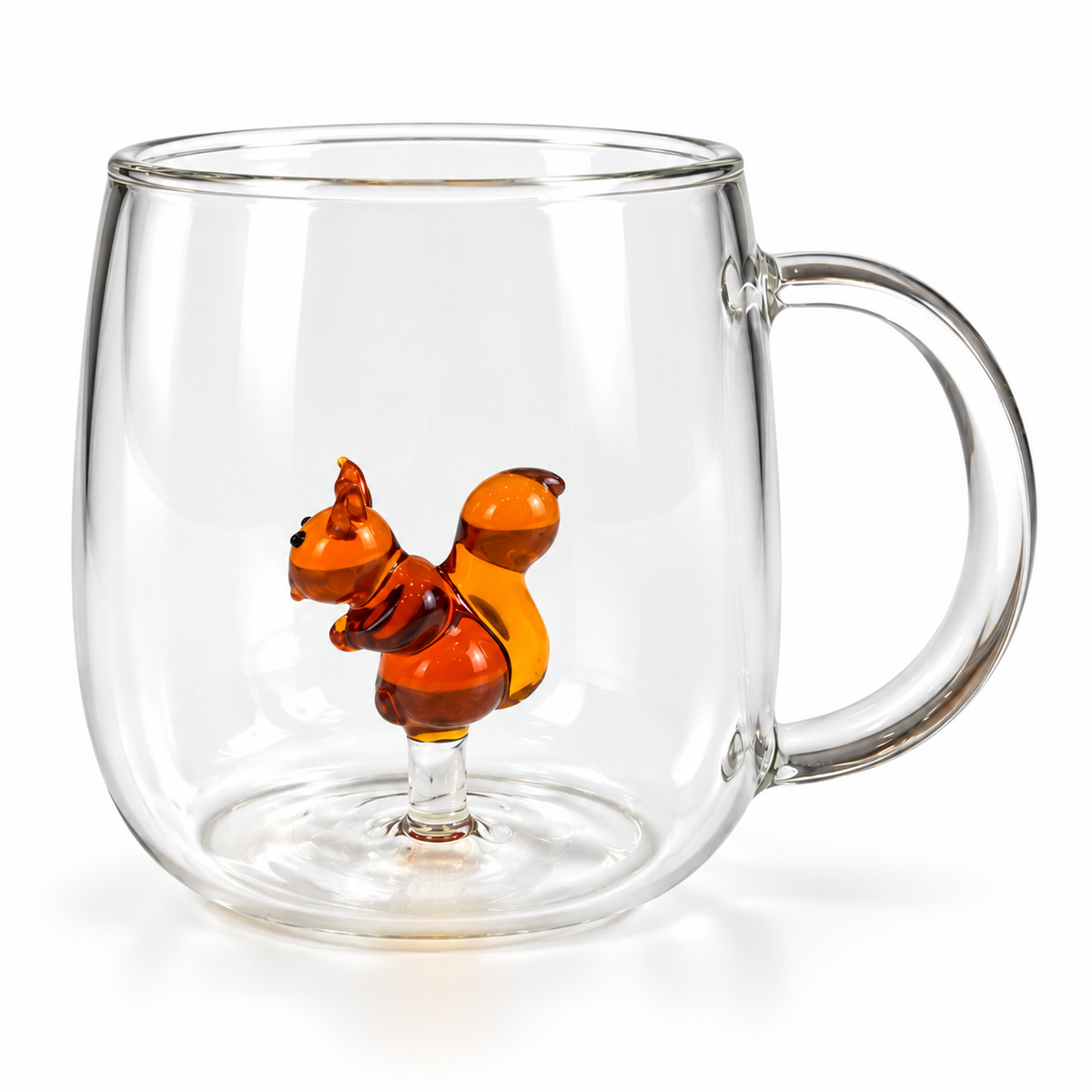 Mug en verre à motif intérieur Déclic Home – 390 ml - Marron