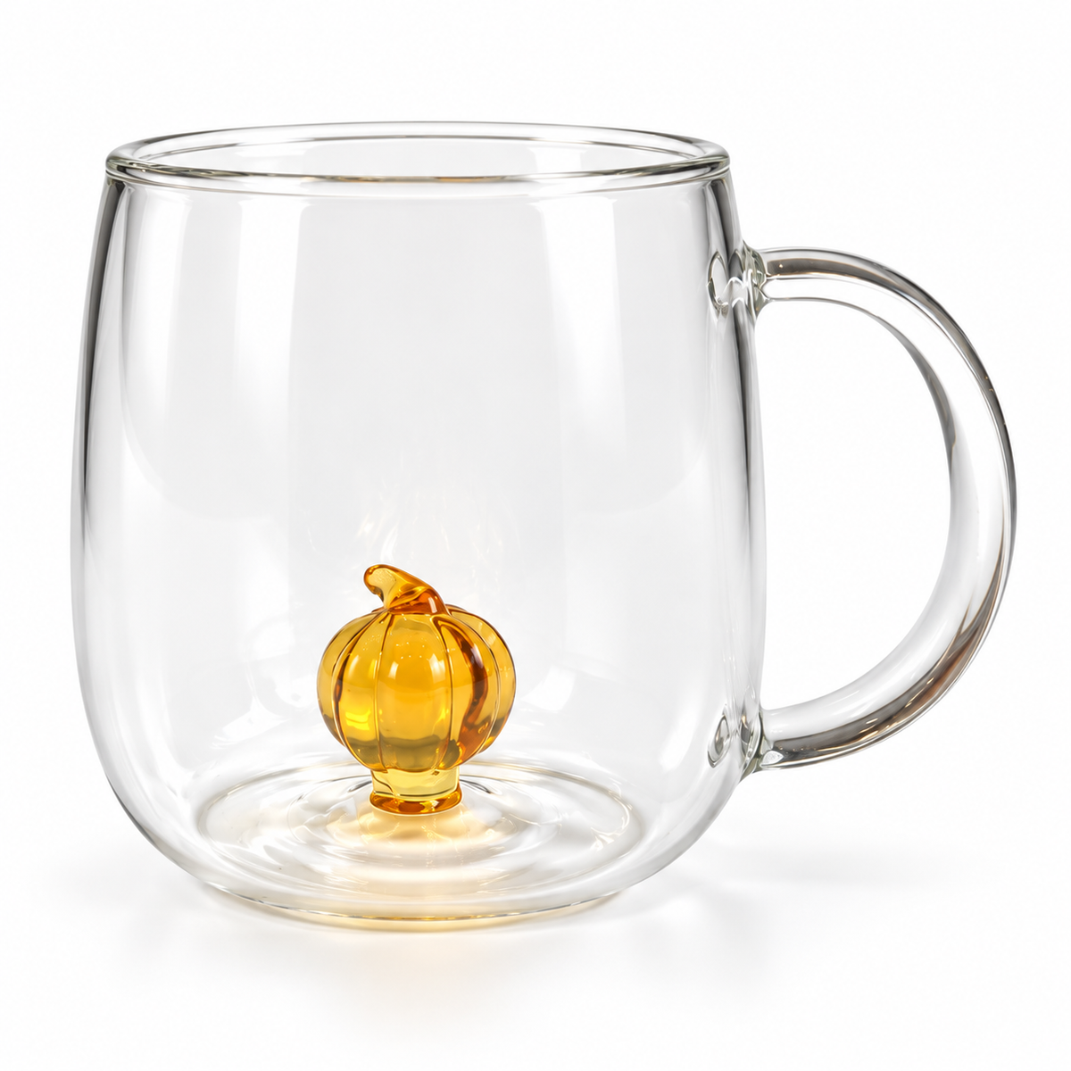 Mug en verre à motif intérieur Déclic Home – 390 ml - Orange