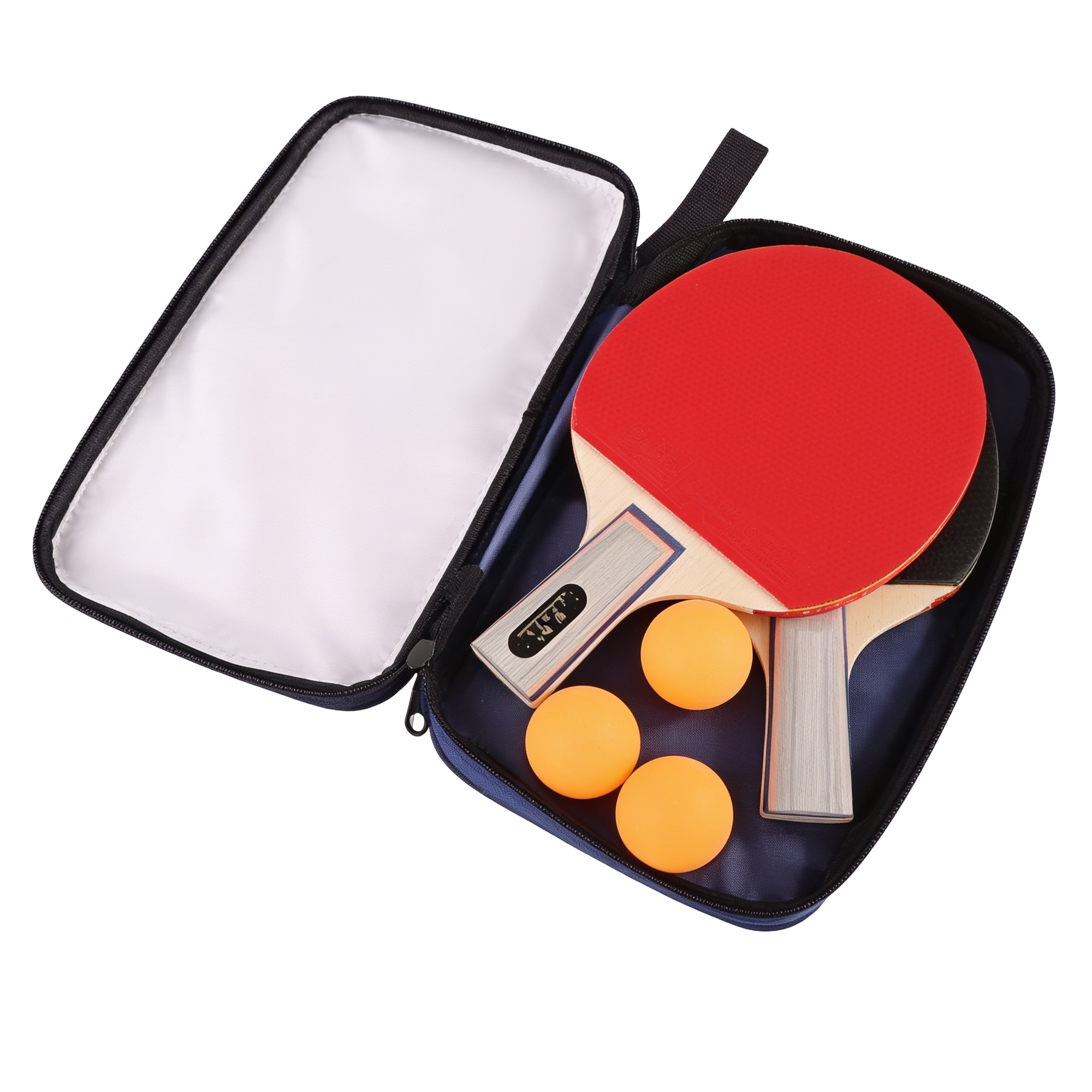 Table de ping-pong avec 2 raquettes et 3 balles